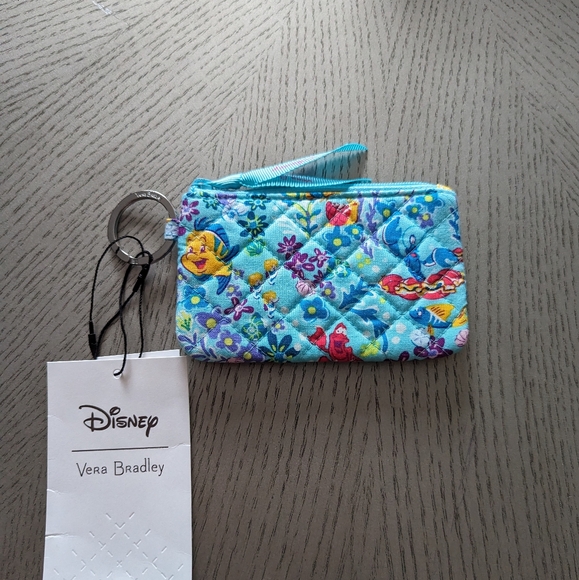 Vera Bradley Disney LIMITED EDITION Zip ID Case ARIEL FLORAL - Picture 1 of 6